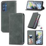 For Samsung Galaxy M35 Retro Skin Feel Magnetic Leather Phone Case(Gray)