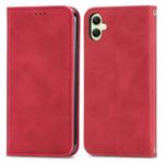 For Samsung Galaxy A06 Retro Skin Feel Magnetic Leather Phone Case(Red)