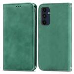 For Samsung Galaxy S24 FE 5G Retro Skin Feel Magnetic Leather Phone Case(Green)