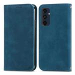 For Samsung Galaxy S24 FE 5G Retro Skin Feel Magnetic Leather Phone Case(Blue)