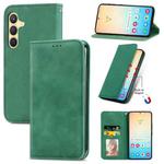 For Samsung Galaxy S25+ 5G Retro Skin Feel Magnetic Leather Phone Case(Green)