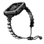 Zinc Alloy Diamond Crown Bracelet Watch Band For Apple Watch Series 8&7 41mm(Black)