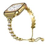 Zinc Alloy Diamond Crown Bracelet Watch Band For Apple Watch Series 8&7 41mm(Gold)