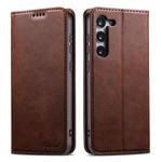 For Samsung Galaxy S23 5G Suteni Calf Texture Horizontal Flip Leather Phone Case(Brown)