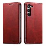 For Samsung Galaxy S23 5G Suteni Calf Texture Horizontal Flip Leather Phone Case(Red)