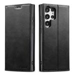 For Samsung Galaxy S23 Ultra 5G Suteni Calf Texture Horizontal Flip Leather Phone Case(Black)