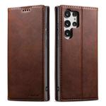 For Samsung Galaxy S23 Ultra 5G Suteni Calf Texture Horizontal Flip Leather Phone Case(Brown)