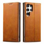 For Samsung Galaxy S23 Ultra 5G Suteni Calf Texture Horizontal Flip Leather Phone Case(Khaki)