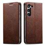 For Samsung Galaxy S24 Ultra 5G Suteni Calf Texture Horizontal Flip Leather Phone Case(Brown)