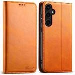 For Samsung Galaxy S23 FE 5G Suteni Calf Texture Horizontal Flip Leather Phone Case(Khaki)