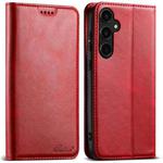 For Samsung Galaxy A24 4G Suteni Calf Texture Horizontal Flip Leather Phone Case(Red)