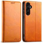 For Samsung Galaxy A34 5G Suteni Calf Texture Horizontal Flip Leather Phone Case(Khaki)