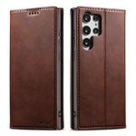 For Samsung Galaxy S25 Ultra 5G Suteni Calf Texture Horizontal Flip Leather Phone Case(Brown)