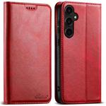 For Samsung Galaxy S25+ 5G Suteni Calf Texture Horizontal Flip Leather Phone Case(Red)