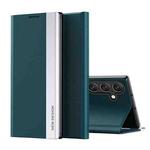 For Samsung Galaxy A54 5G Side Electroplated Adsorption Leather Phone Case(Green)