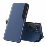 For Samsung Galaxy A54 5G Side Display Adsorption Leather Phone Case(Blue)