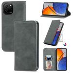 For Huawei Nova Y61 Retro Skin Feel Magnetic Flip Leather Phone Case(Gray)