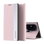 For Honor 300 Pro Side Electroplated Adsorption Leather Phone Case(Pink)