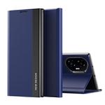 For Honor 300 Side Electroplated Adsorption Leather Phone Case(Dark Blue)