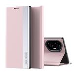 For Honor 300 Side Electroplated Adsorption Leather Phone Case(Pink)
