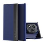For Honor 400 Lite Side Electroplated Adsorption Leather Phone Case(Dark Blue)