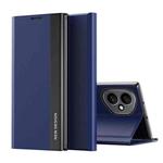 For Honor 400 Global 156.5mm Side Electroplated Adsorption Leather Phone Case(Dark Blue)