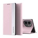 For Honor 400 Global 156.5mm Side Electroplated Adsorption Leather Phone Case(Pink)