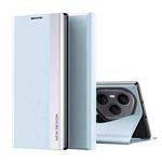 For Honor 400 Pro Global 160.8mm Side Electroplated Adsorption Leather Phone Case(Light Blue)