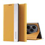 For Honor 400 Pro Global 160.8mm Side Electroplated Adsorption Leather Phone Case(Yellow)