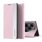 For Honor 400 Pro Global 160.8mm Side Electroplated Adsorption Leather Phone Case(Pink)