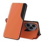 For Honor 400 Pro Global 160.8mm Attraction Flip Holder Leather Phone Case(Orange)