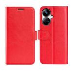 For Realme 10 Pro+ R64 Texture Horizontal Flip Leather Phone Case(Red)