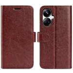 For Realme 10 Pro+ R64 Texture Horizontal Flip Leather Phone Case(Brown)
