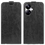 For Realme 10 Pro+ R64 Texture Single Vertical Flip Leather Phone Case(Black)