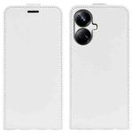 For Realme 10 Pro+ R64 Texture Single Vertical Flip Leather Phone Case(White)