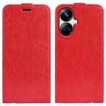 For Realme 10 Pro+ R64 Texture Single Vertical Flip Leather Phone Case(Red)