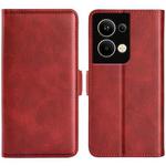 For OPPO Reno 9 Pro Plus Dual-side Magnetic Buckle Horizontal Flip Leather Phone Case(Red)