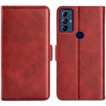 For Motolora Moto G Play 2023 Dual-side Magnetic Buckle Horizontal Flip Leather Phone Case(Red)