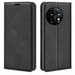For OnePlus 11  Retro-skin Magnetic Suction Leather Phone Case(Black)