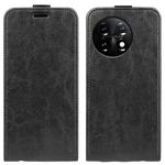 For OnePlus 11 R64 Texture Vertical Flip Leather Phone Case(Black)