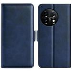 For OnePlus 11 Dual-side Magnetic Buckle Leather Phone Case(Dark Blue)