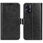 For Motorola Moto G73 R64 Texture Horizontal Flip Leather Phone Case(Black)