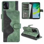 For Motorola Moto E13 Stitching Horizontal Flip Leather Phone Case(Green)