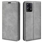 For Motorola Moto G53 5G Retro-skin  Magnetic Suction Leather Phone Case(Grey)