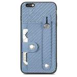 For iPhone 6 / 6s Wristband Kickstand Card Wallet Back Cover Phone Case with Tool Knife(Blue)