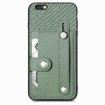 For iPhone 6 / 6s Wristband Kickstand Card Wallet Back Cover Phone Case with Tool Knife(Green)