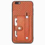 For  iPhone 6 Plus / 6s Plus Wristband Kickstand Card Wallet Back Cover Phone Case with Tool Knife(Brown)
