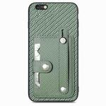 For  iPhone 6 Plus / 6s Plus Wristband Kickstand Card Wallet Back Cover Phone Case with Tool Knife(Green)