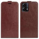 For Motorola Moto G53 R64 Texture Single Vertical Flip Leather Phone Case(Brown)