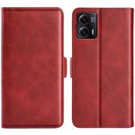 For Motorola Moto G73 Dual-side Magnetic Buckle Horizontal Flip Leather Phone Case(Red)